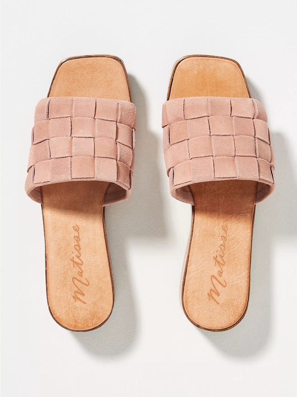 Matisse Hamptons Blush Pink Woven Slide Mules Clogs Size 8 New